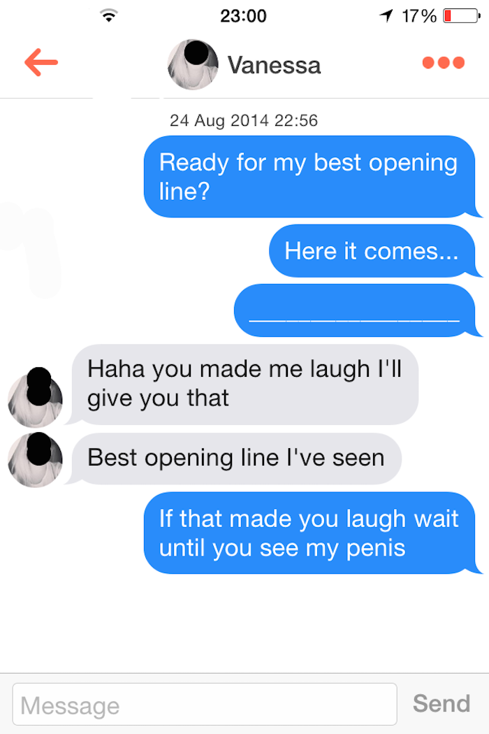 First lines tinder What to