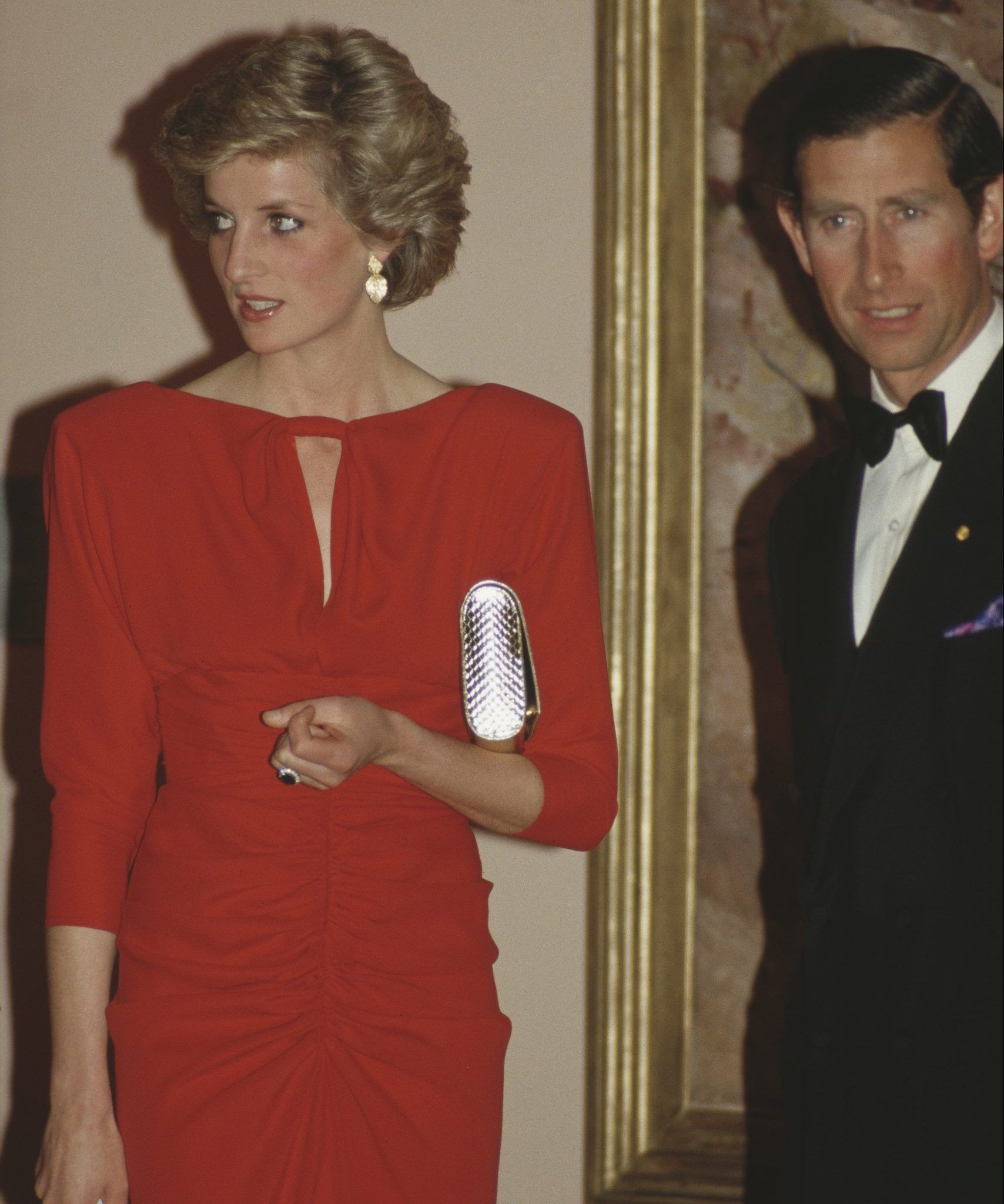 Prince Charles and Diana, Princess of Wales (1961 - 1997) attend a state reception in Melbourne, Australia, October 1988. 