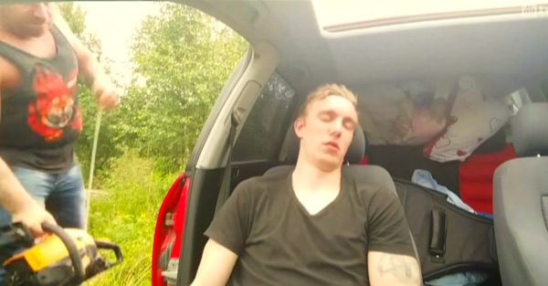 Guy Gets Woken Up In Brutally Funny Way In This Chainsaw Prank