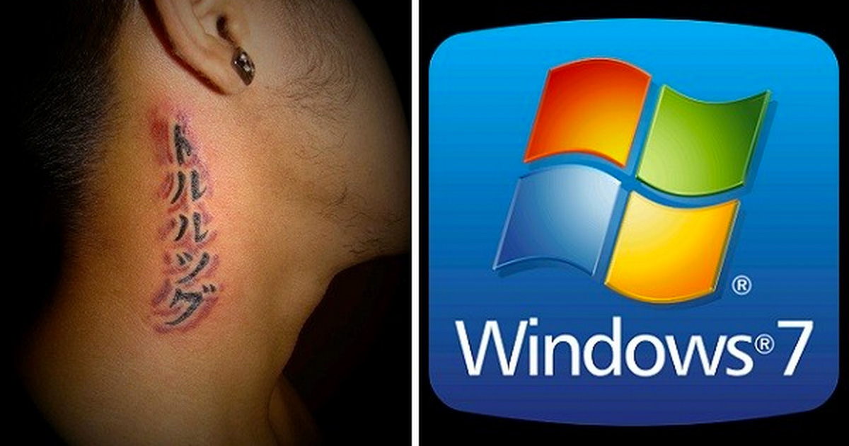 Man Asks For Tattoo Of Girlfriend’s Name in Chinese, Gets Touching Tribute To Windows 7 Instead