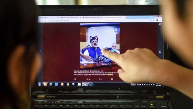 Pakistani Government Officials Accidentally Turn On Cat Filter During Facebook Live