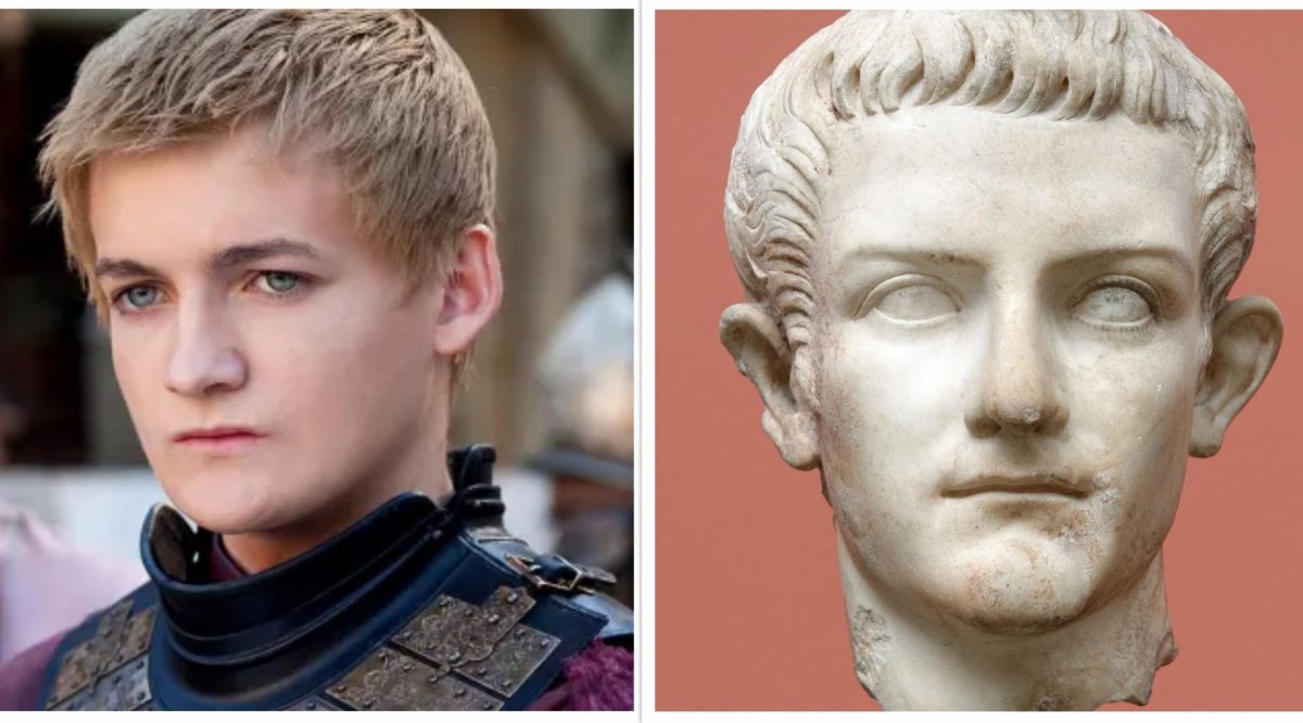 Jack Gleeson and Roman Emperor Caligula