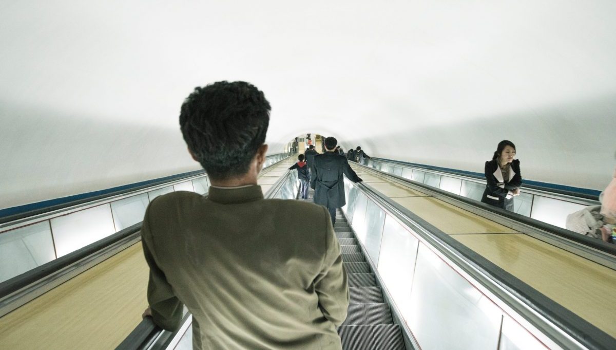 Commuters in North Korea